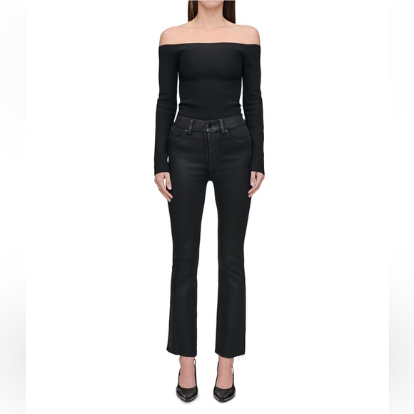 DL1961 Bridget Boot High Rise Instasculpt Ankle Jeans | Black Coated | 28 | NWOT - Picture 2 of 8